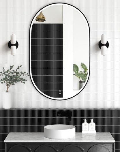 Otti LED Noosa 1200mm Black Metal Frame Mirror Install Horizontal or Vertical