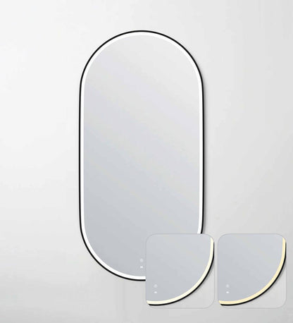 Otti LED Noosa 1500mm Black Metal Frame Mirror Install Horizontal or Vertical