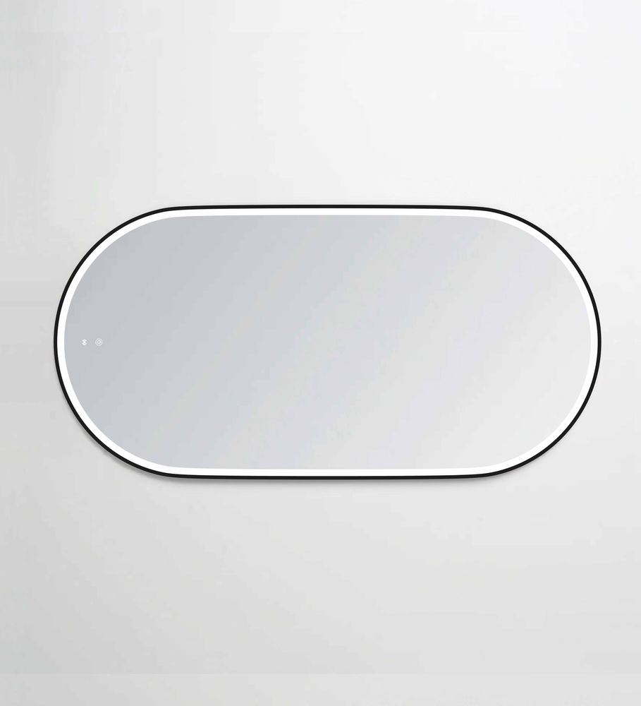 Otti LED Noosa 1500mm Black Metal Frame Mirror Install Horizontal or Vertical