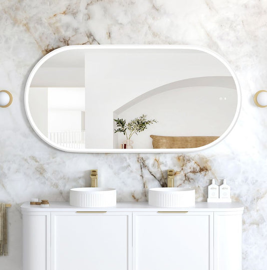 Otti LED Noosa 1500mm White Metal Frame Mirror Install Horizontal or Vertical