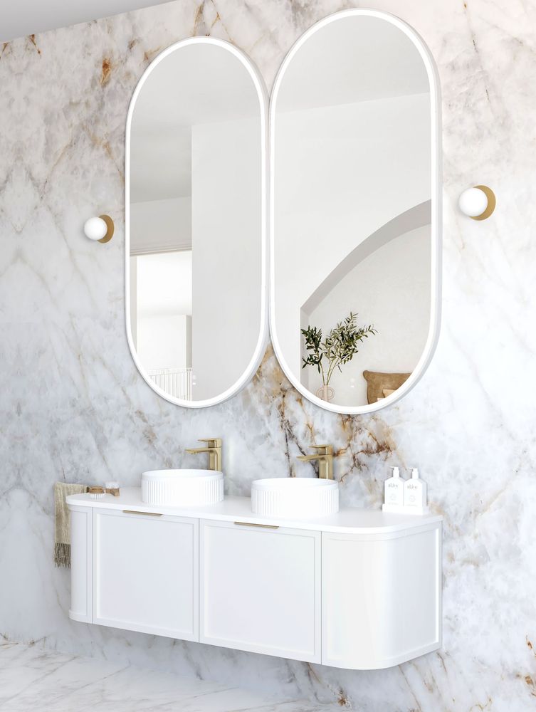 Otti LED Noosa 1500mm White Metal Frame Mirror Install Horizontal or Vertical