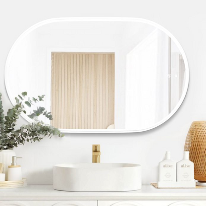 Otti LED Noosa 900mm White Metal Frame Mirror Install Horizontal or Vertical