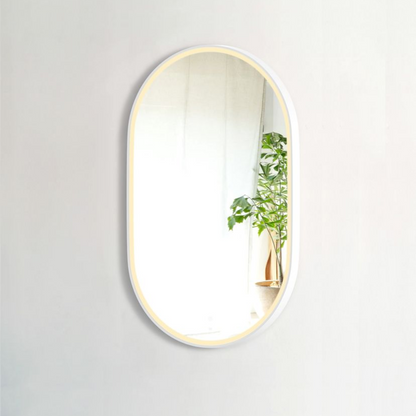 Otti LED Noosa 900mm White Metal Frame Mirror Install Horizontal or Vertical