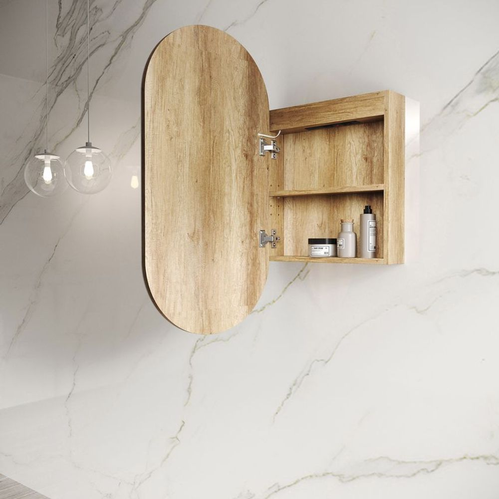 Otti LED Noosa 900mm Natural Oak Shaving Cabinet Premium Edition