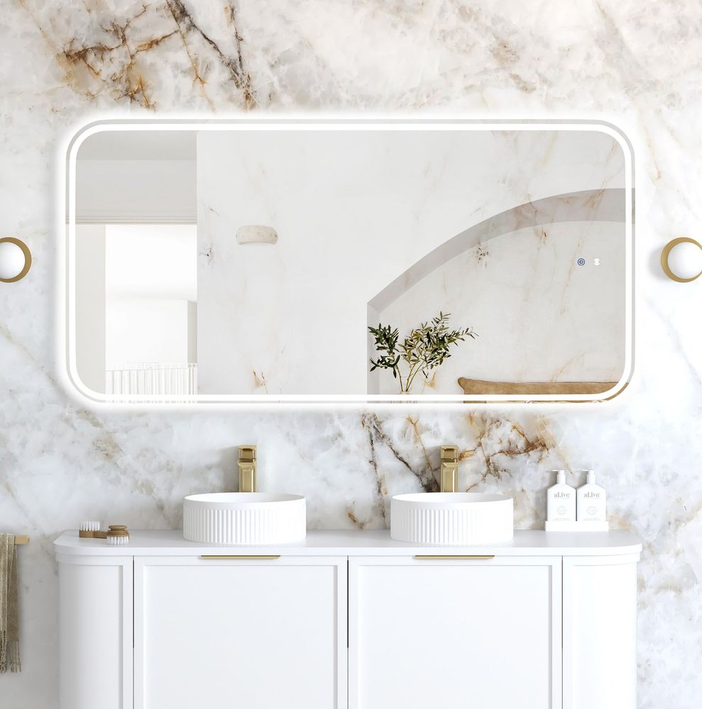 Otti LED Newport 1500mm Frameless Back Lit Tuffi Mirror Install Horizontal or Vertical