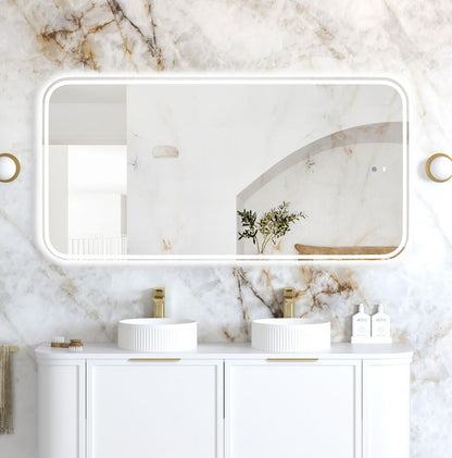 Otti LED Newport 1500mm Frameless Back Lit Tuffi Mirror Install Horizontal or Vertical