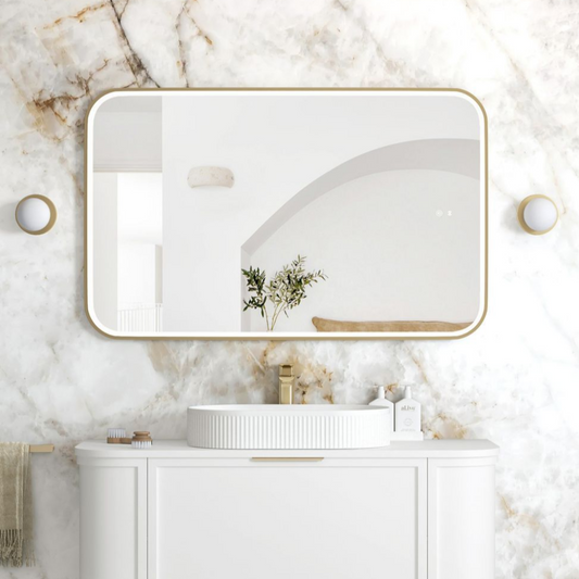 Otti LED Newport 1200mm Gold Metal Frame Mirror Install Horizontal or Vertical