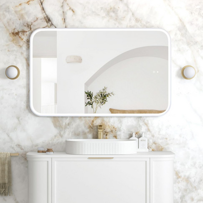 Otti LED Newport 1200mm White Metal Frame Mirror Install Horizontal or Vertical