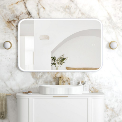 Otti LED Newport 1200mm White Metal Frame Mirror Install Horizontal or Vertical