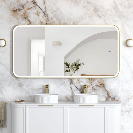 Otti LED Newport 1500mm Gold Metal Frame Mirror Install Horizontal or Vertical