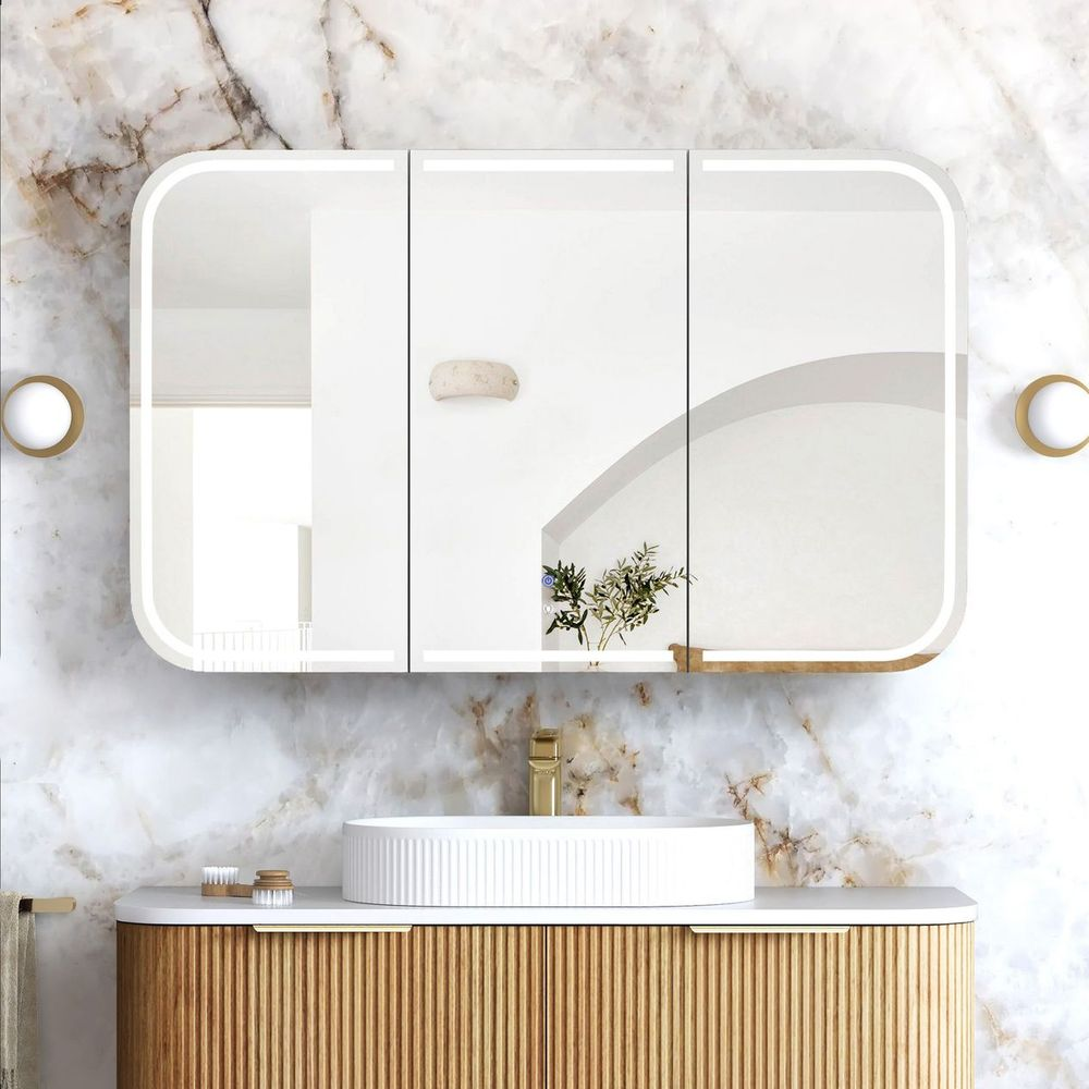 Otti Newport LED 1200x750mm Premium Edition Shaving Cabinet Woodland Oak