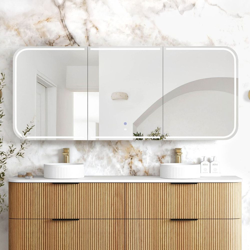 Otti Newport LED 1800x750mm Premium Edition Shaving Cabinet Woodland Oak