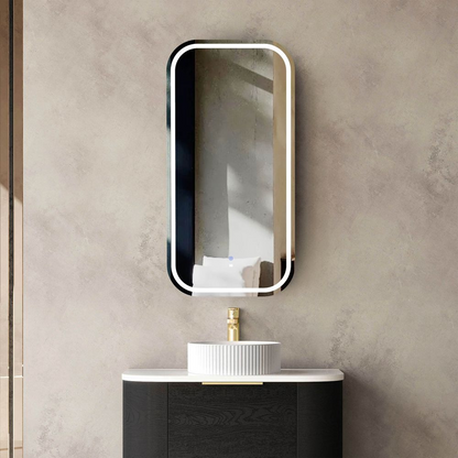 Otti LED Newport 900mm Black Oak Shaving Cabinet Premium Edition