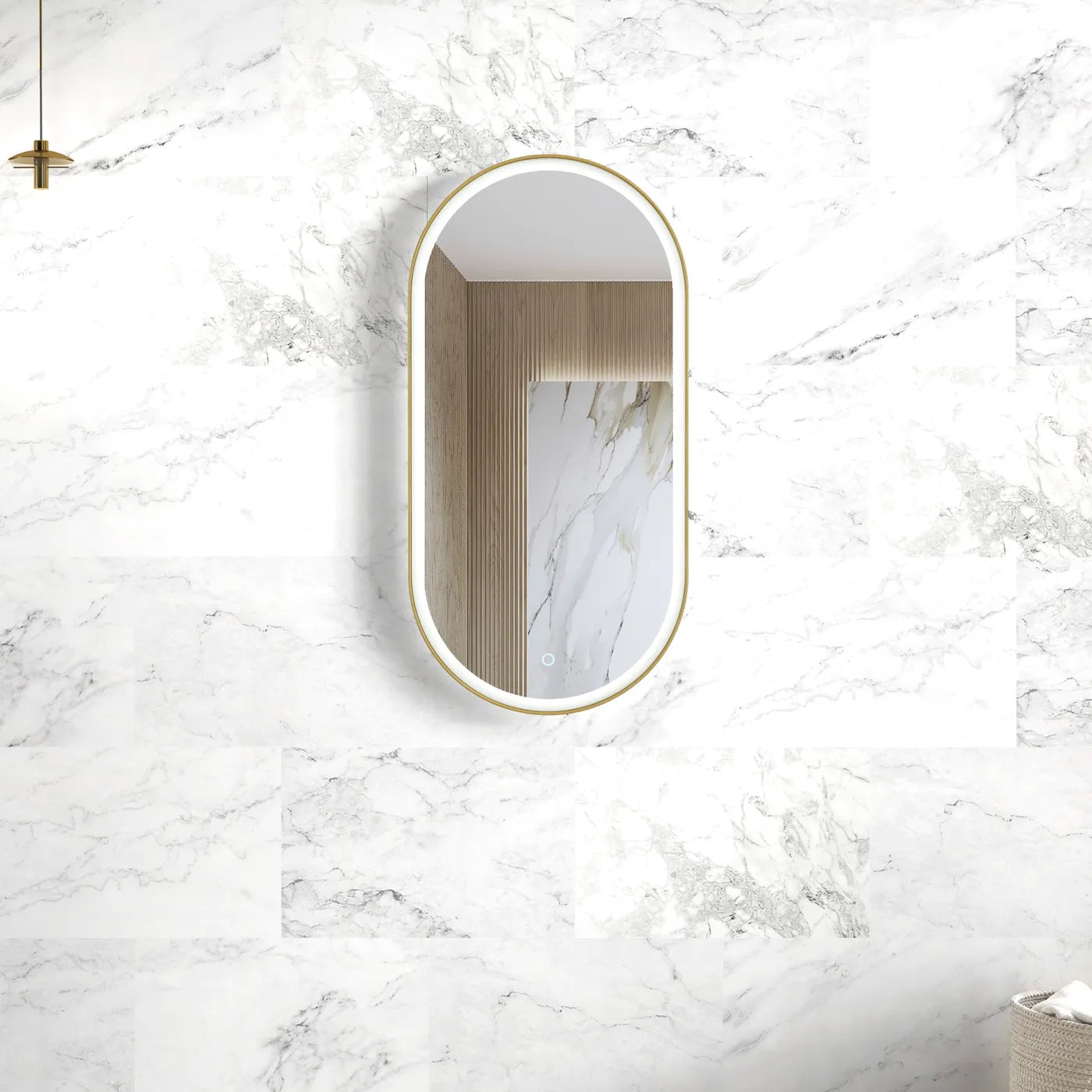 Otti LED Noosa  Metal Frame Oval Mirror 900x450mm