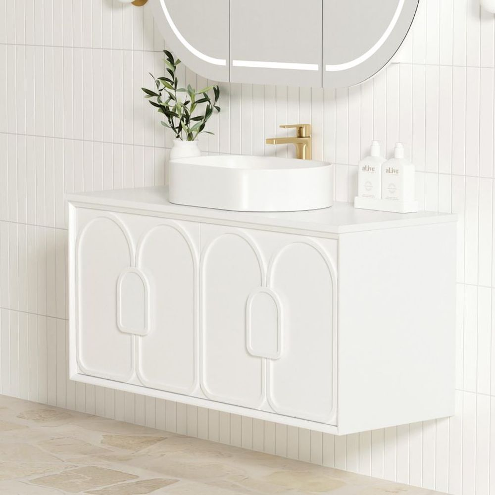 Otti Laguna Mark II 1200mm Matte White Wall Hung Vanity