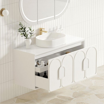 Otti Laguna Mark II 1200mm Matte White Wall Hung Vanity