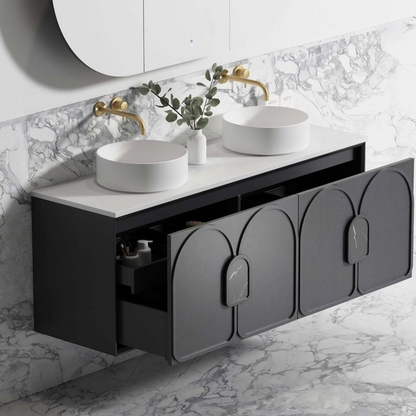 Otti Laguna Mark II 1500mm Black Oak Wall Hung Vanity