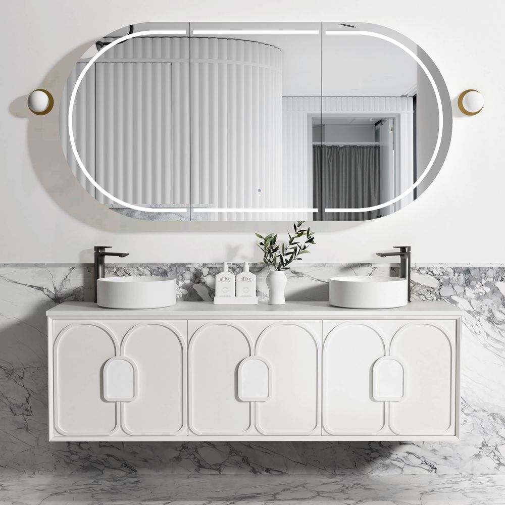 Otti Laguna Mark II 1800mm Matte White Wall Hung Vanity