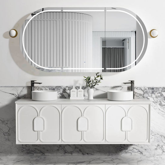 Otti Laguna Mark II 1800mm Matte White Wall Hung Vanity
