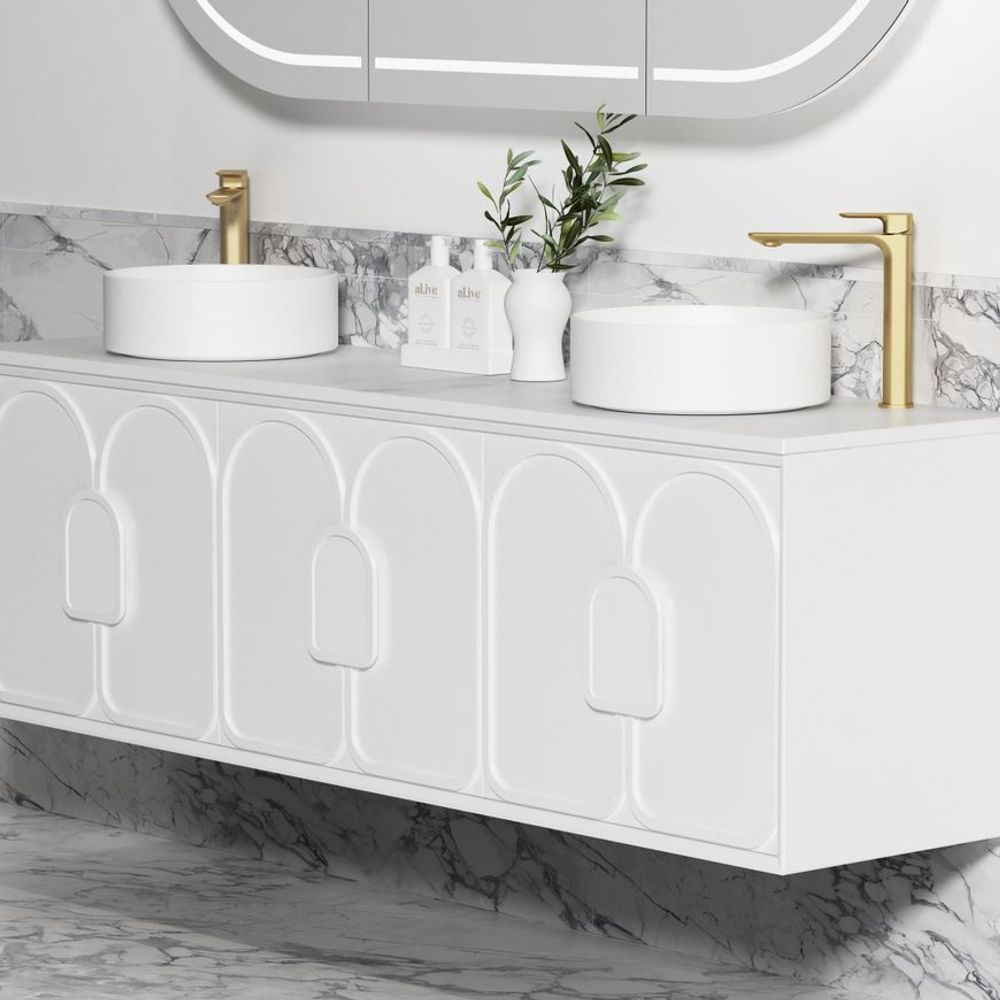 Otti Laguna Mark II 1800mm Matte White Wall Hung Vanity