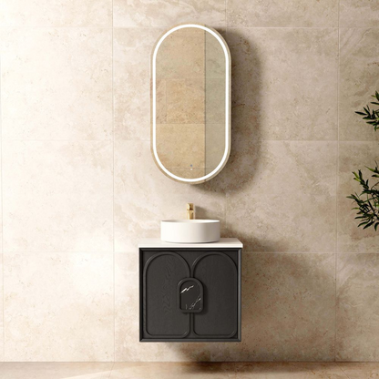 Otti Laguna Mark II 600mm Black Oak Wall Hung Vanity