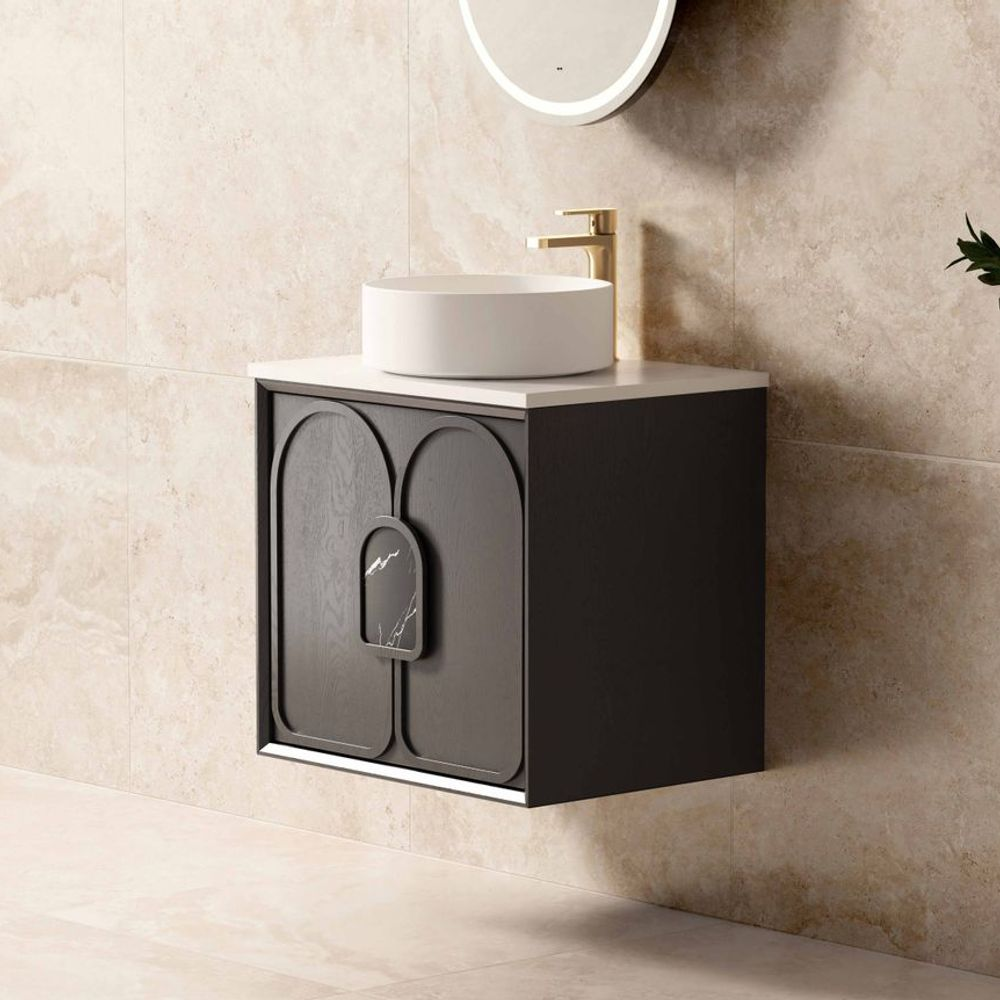 Otti Laguna Mark II 600mm Black Oak Wall Hung Vanity