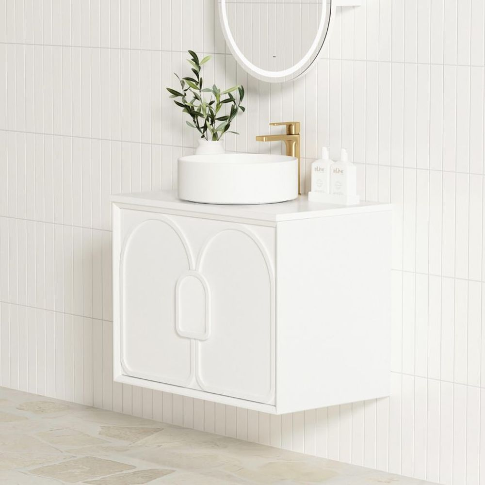 Otti Laguna Mark II 750mm Matte White Wall Hung Vanity
