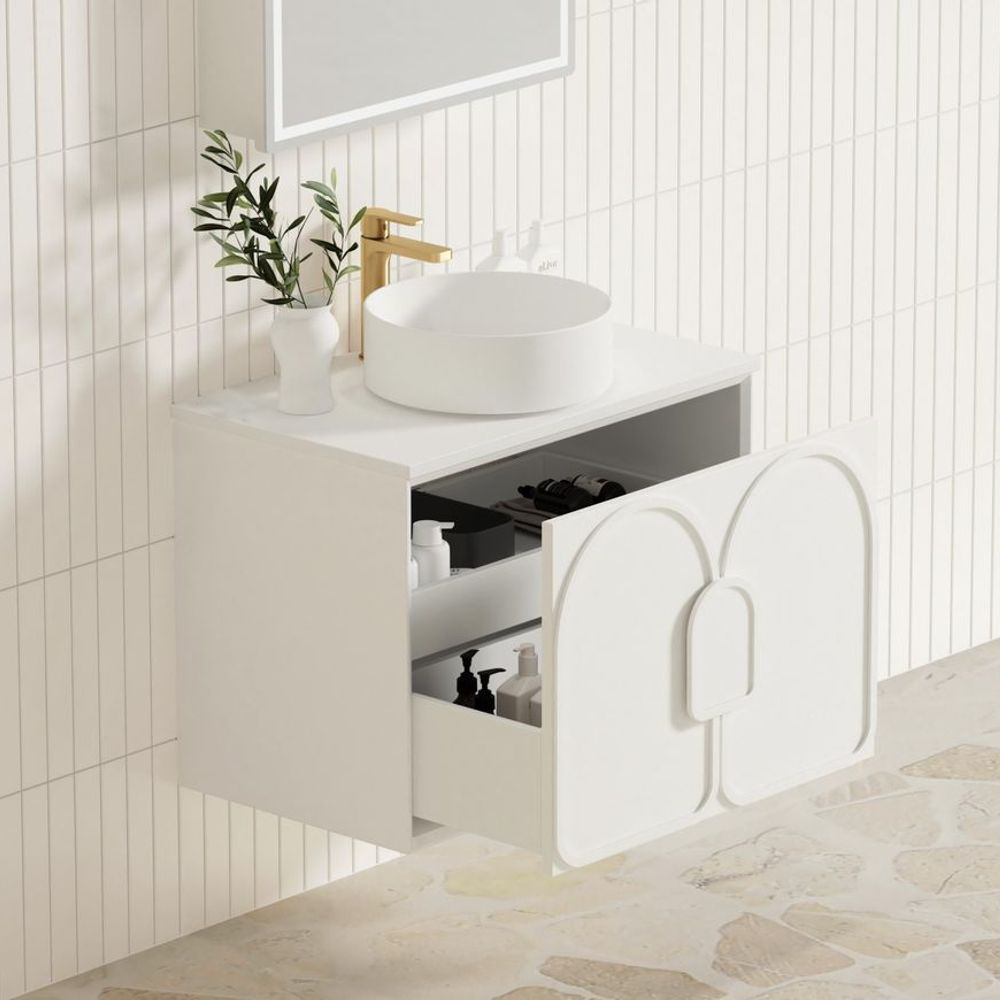 Otti Laguna Mark II 750mm Matte White Wall Hung Vanity