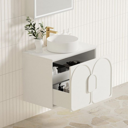 Otti Laguna Mark II 750mm Matte White Wall Hung Vanity