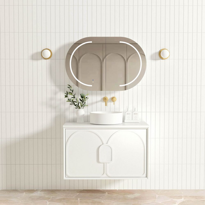 Otti Laguna Mark II 900mm Matte White Wall Hung Vanity