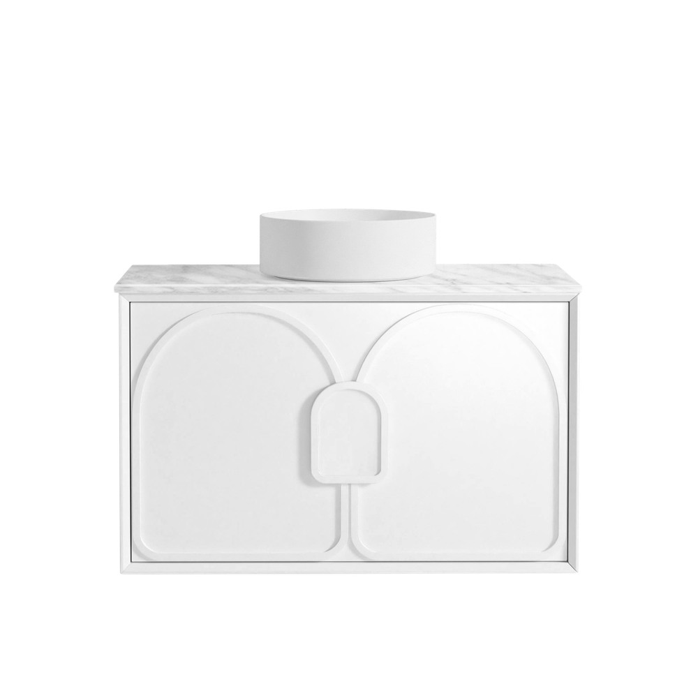 Otti Laguna Mark II 900mm Matte White Wall Hung Vanity