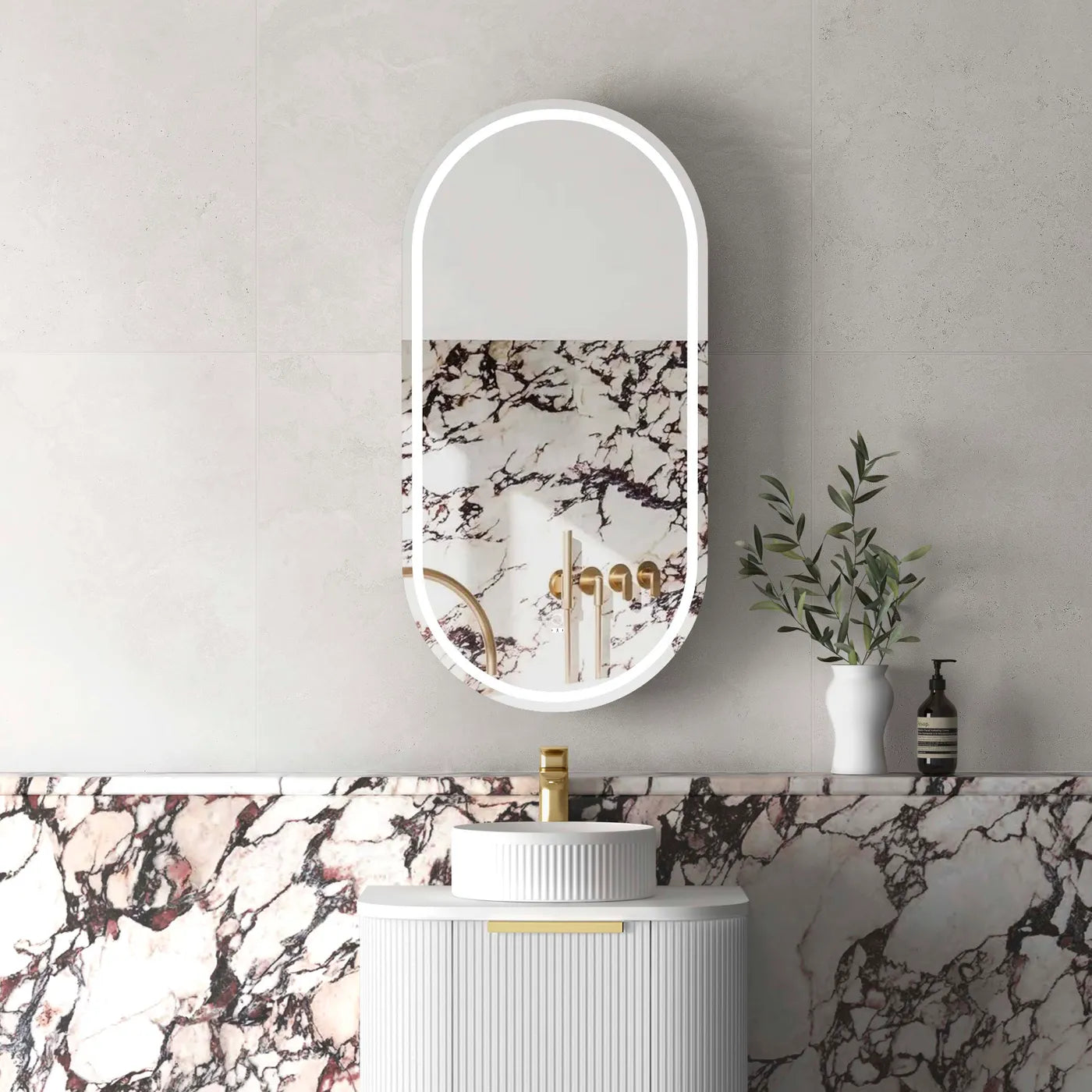 Otti LED Noosa Matte   Mirror Cabinet 450mm