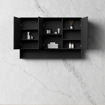 Otti Marlo 1200mm Matte Black Shaving Cabinet