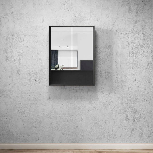 Otti Marlo 600mm Matte Black Shaving Cabinet