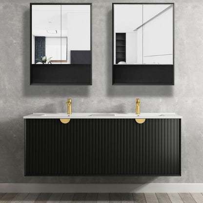 Otti Marlo 600mm Matte Black Shaving Cabinet