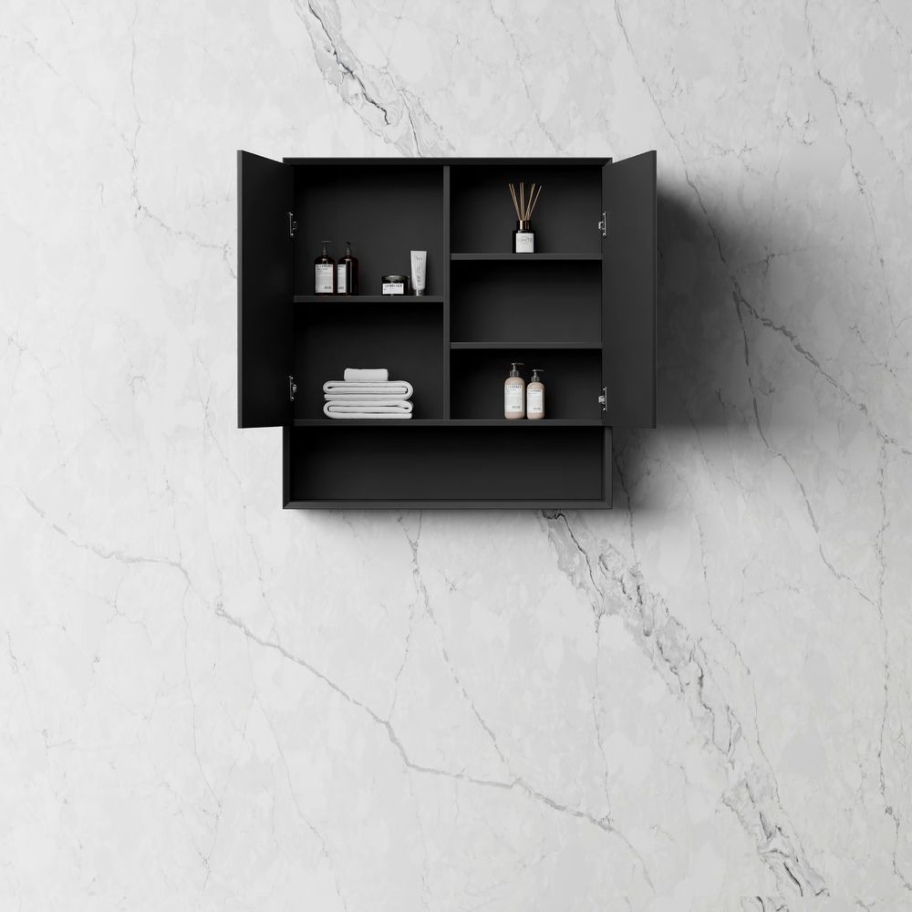 Otti Marlo 750mm Matte Black Shaving Cabinet