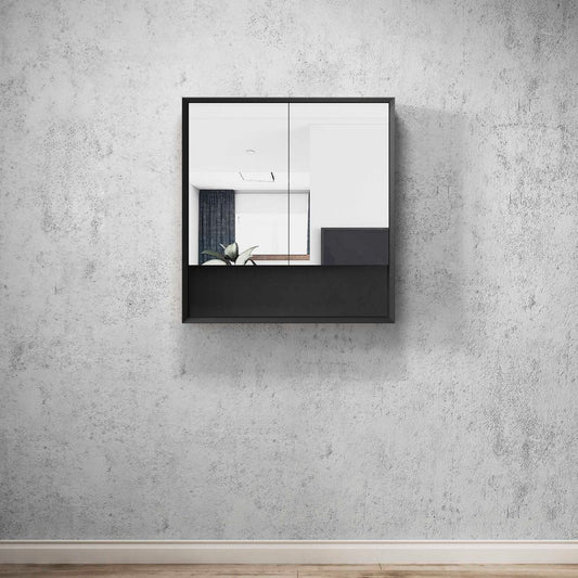 Otti Marlo 750mm Matte Black Shaving Cabinet