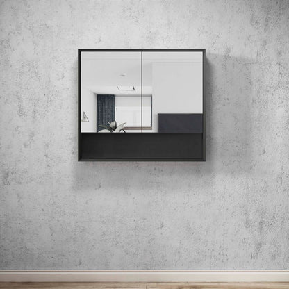 Otti Marlo 900mm Matte Black Shaving Cabinet