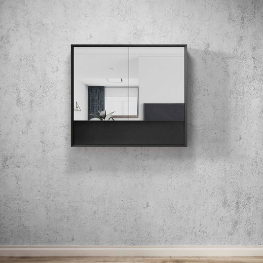 Otti Marlo 900mm Matte Black Shaving Cabinet