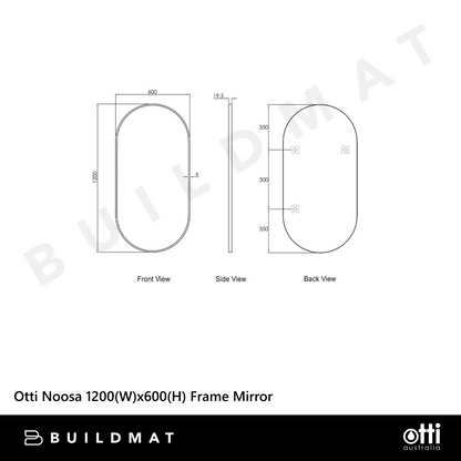 Otti Noosa 1200mm White Metal Frame Mirror