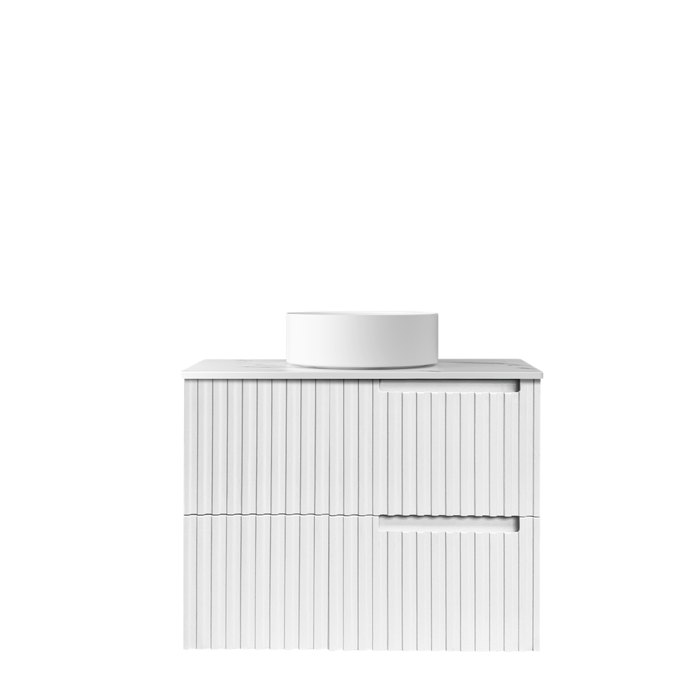 Otti Noosa 750mm Satin White Wall Hung Vanity