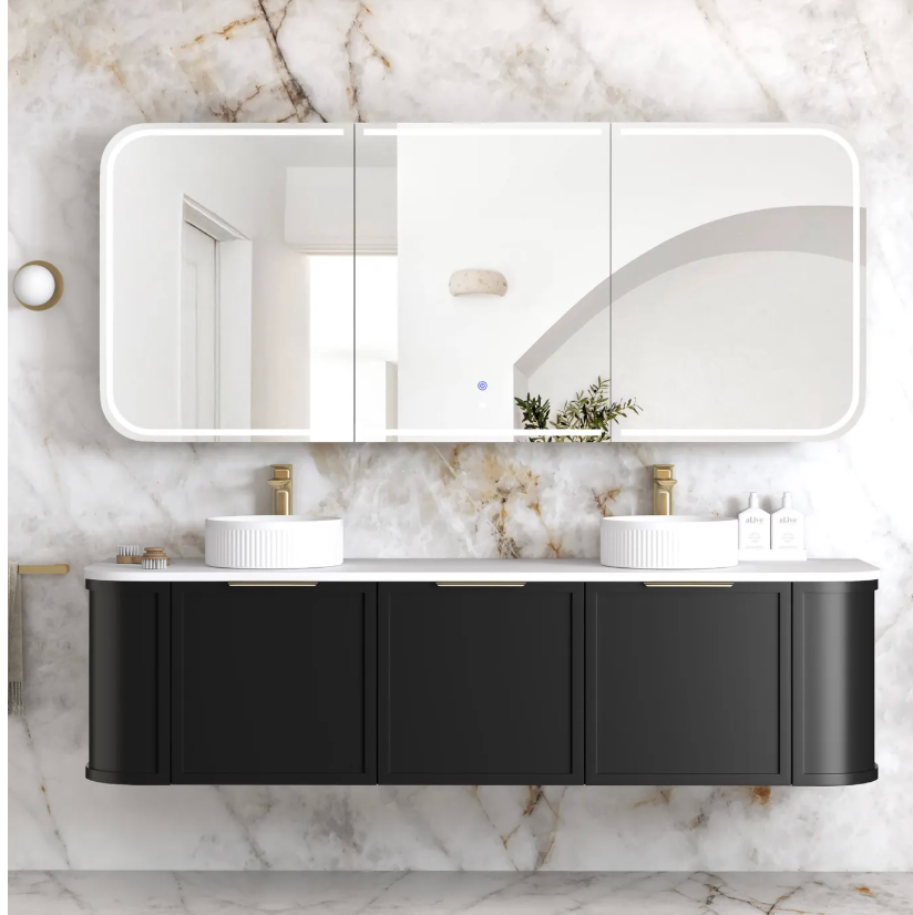 Otti Newport  Oak LED Mirror Cabinet 1800mm