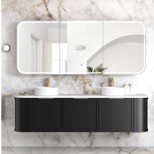 Otti Newport  Oak LED Mirror Cabinet 1800mm