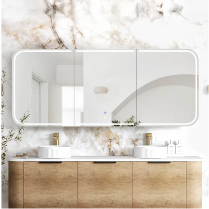 Otti Newport Natural Oak  LED Mirror Cabinet 1800mm