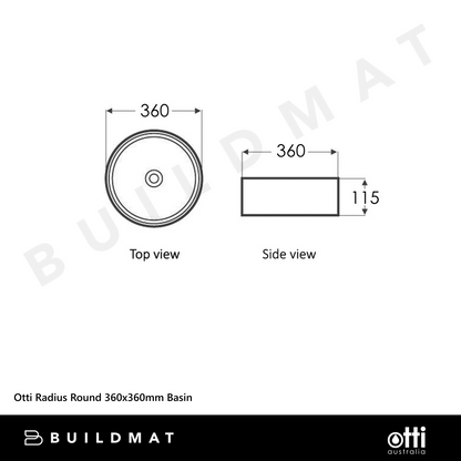 Otti Radius Round 360x360mm Basin Brown