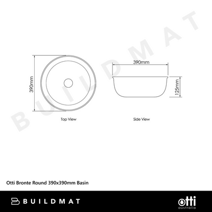 Otti Bronte Round 390x390mm Basin Gloss White