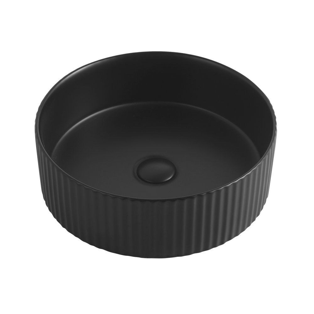 Otti Marlo Round 400x400mm Fluted Basin Matte Black