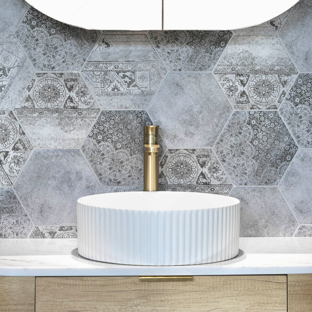 Otti Marlo Round 400x400mm Fluted Basin Matte White