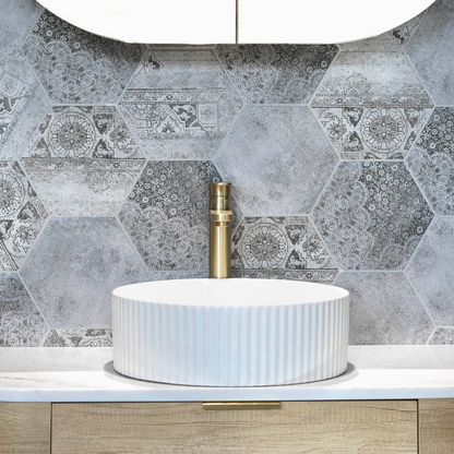 Otti Marlo Round 400x400mm Fluted Basin Matte White