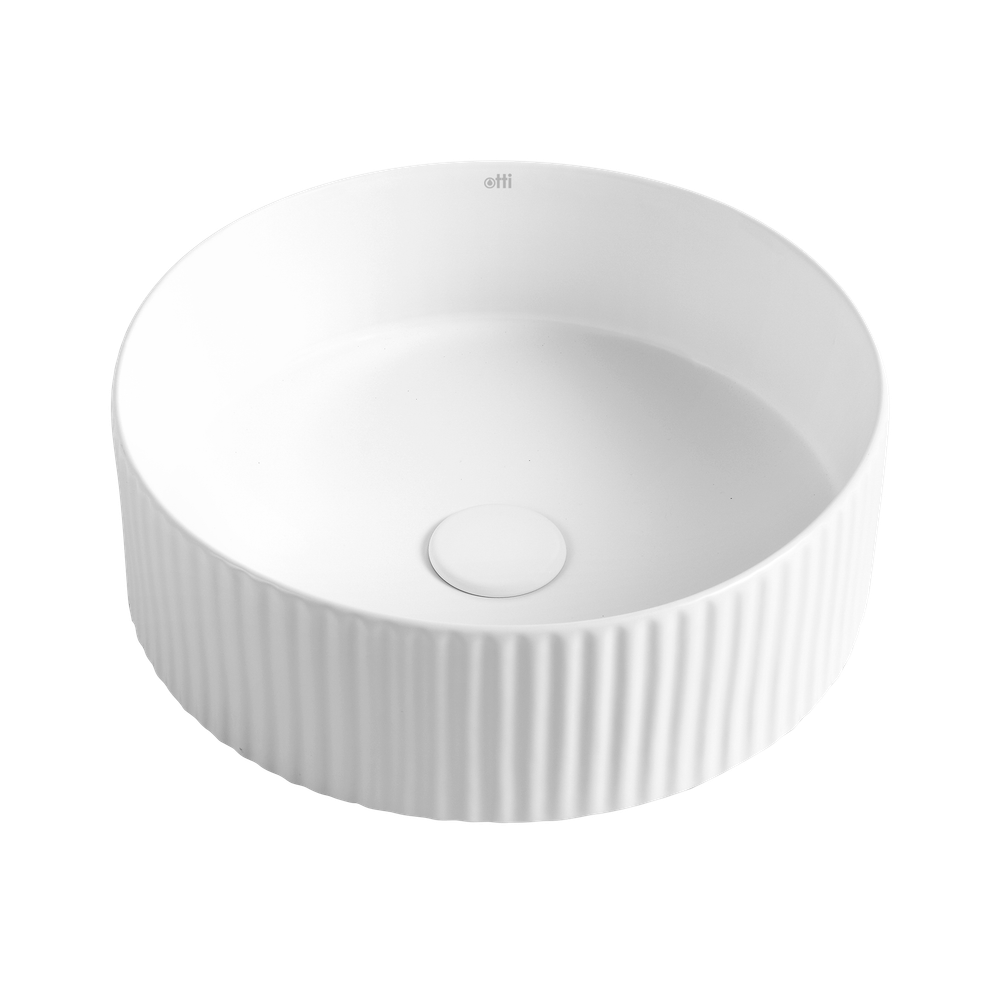 Otti Marlo Round 400x400mm Fluted Basin Matte White